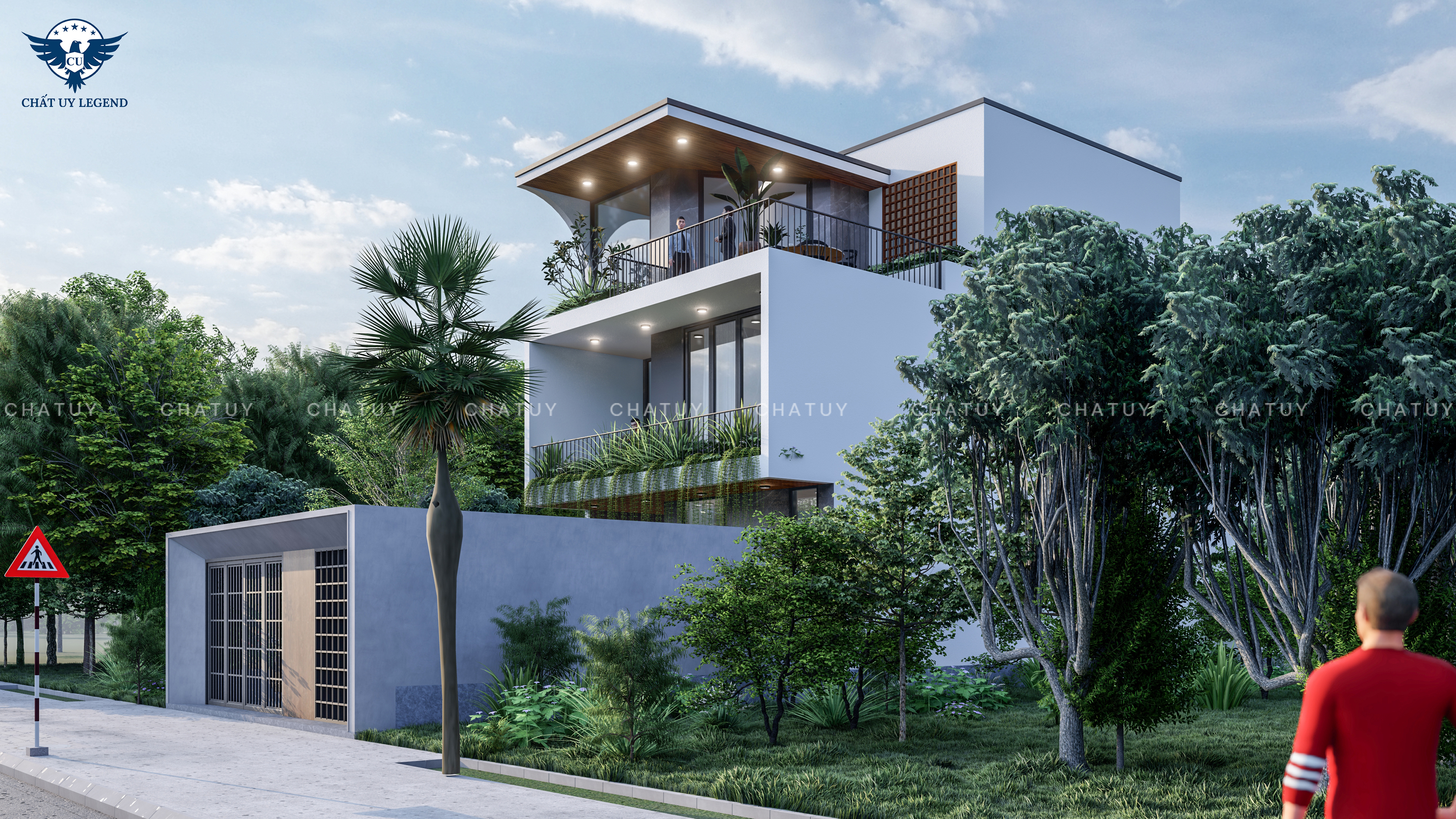 Tổng thể căn biệt thự 208m2 được thiết kế đáp ứng đầy đủ công năng sinh hoạt cho gia đình anh Thanh Hoài. Không những giá trị thẩm mỹ cao mà giá trị sử dụng lâu dài cũng rất lớn