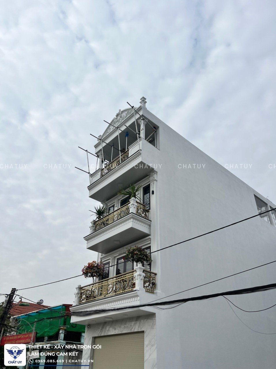 Dự án nhà phố 4 tầng hiện đại của chị Trang với tổng thể kiến trúc hoàn chỉnh, đáp ứng yêu cầu sử dụng và tiêu chuẩn kỹ thuật.
