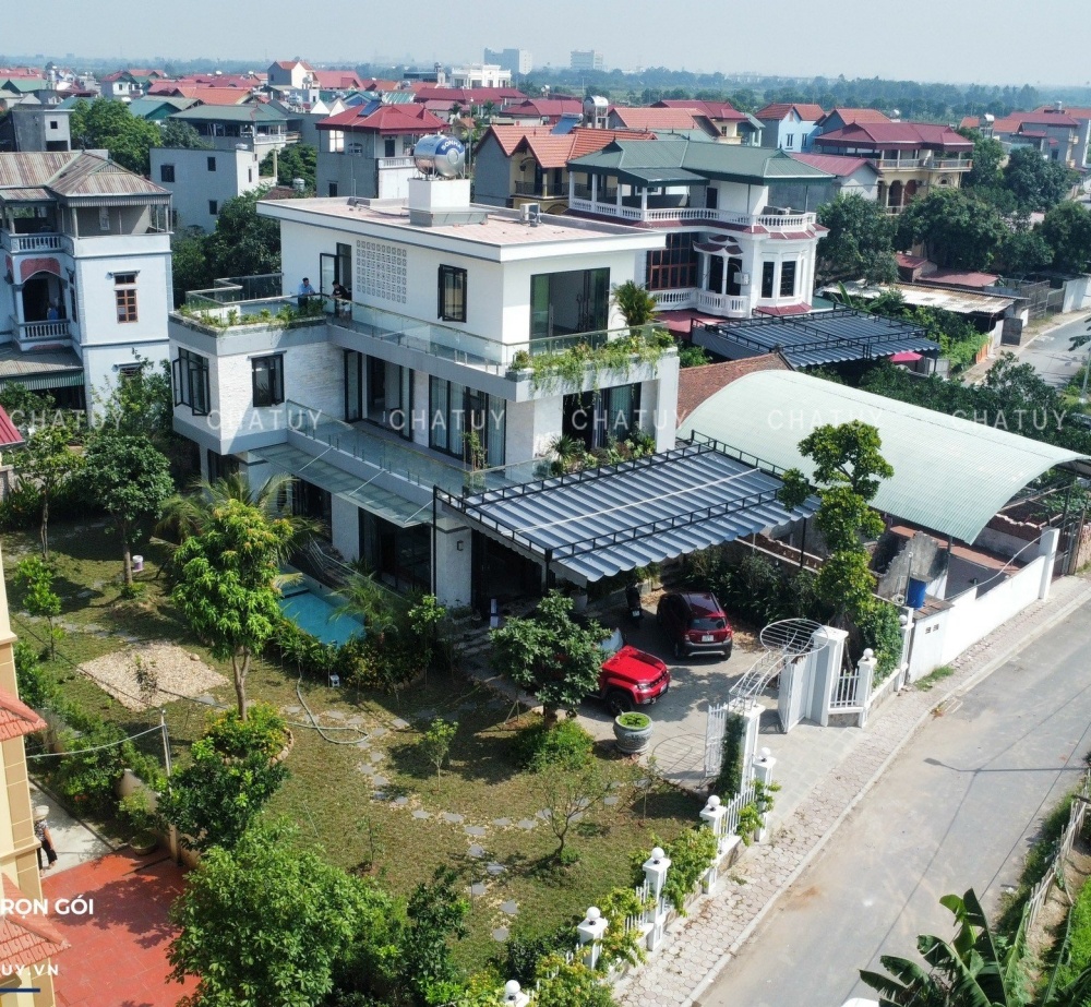 Tổng quan dự án nhà phố 2 tầng hiện đại của anh Tiến nhìn từ xa