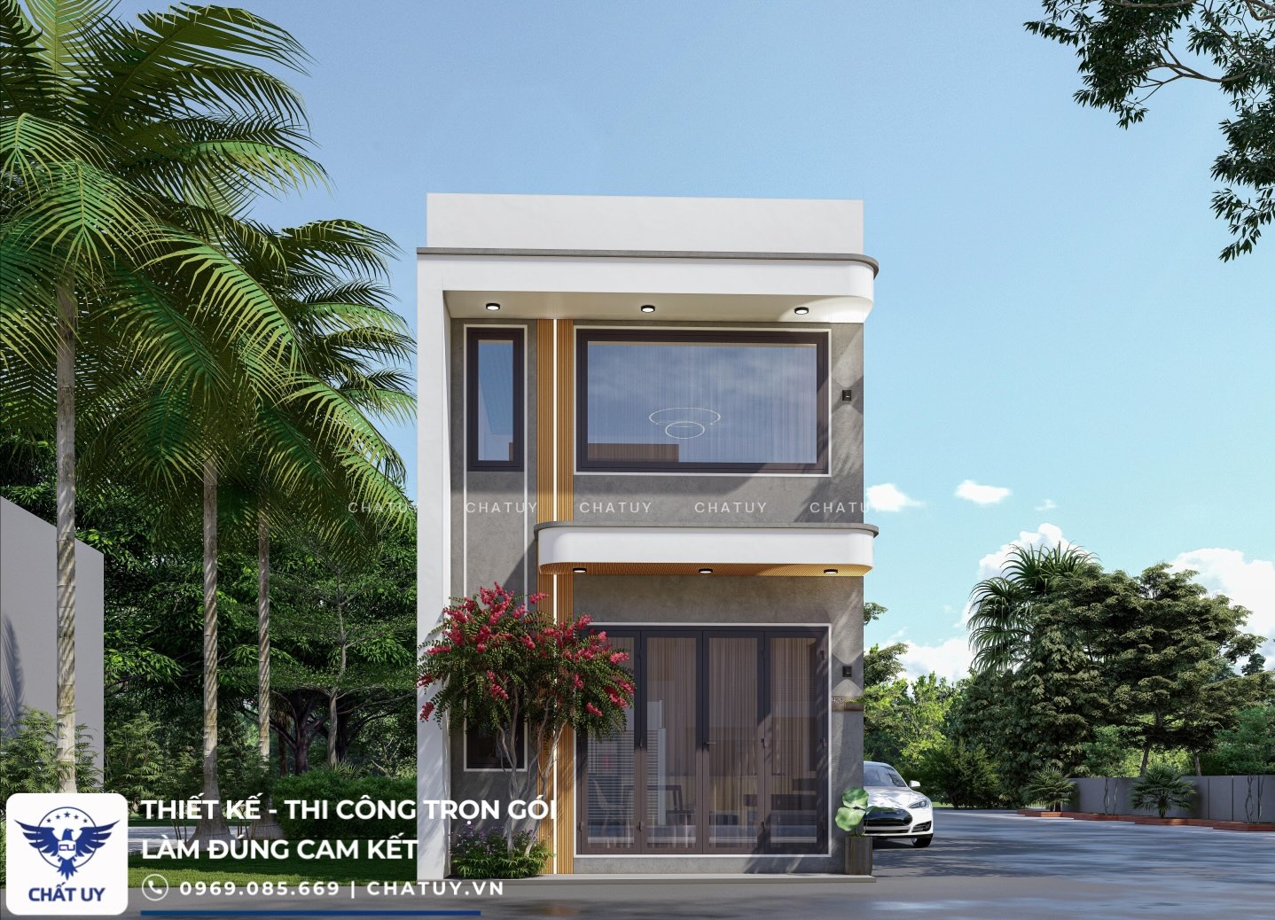 Thiết kế gác lửng kết hợp thông tầng mang lại cảm giác cao thoáng, phù hợp phong cách hiện đại