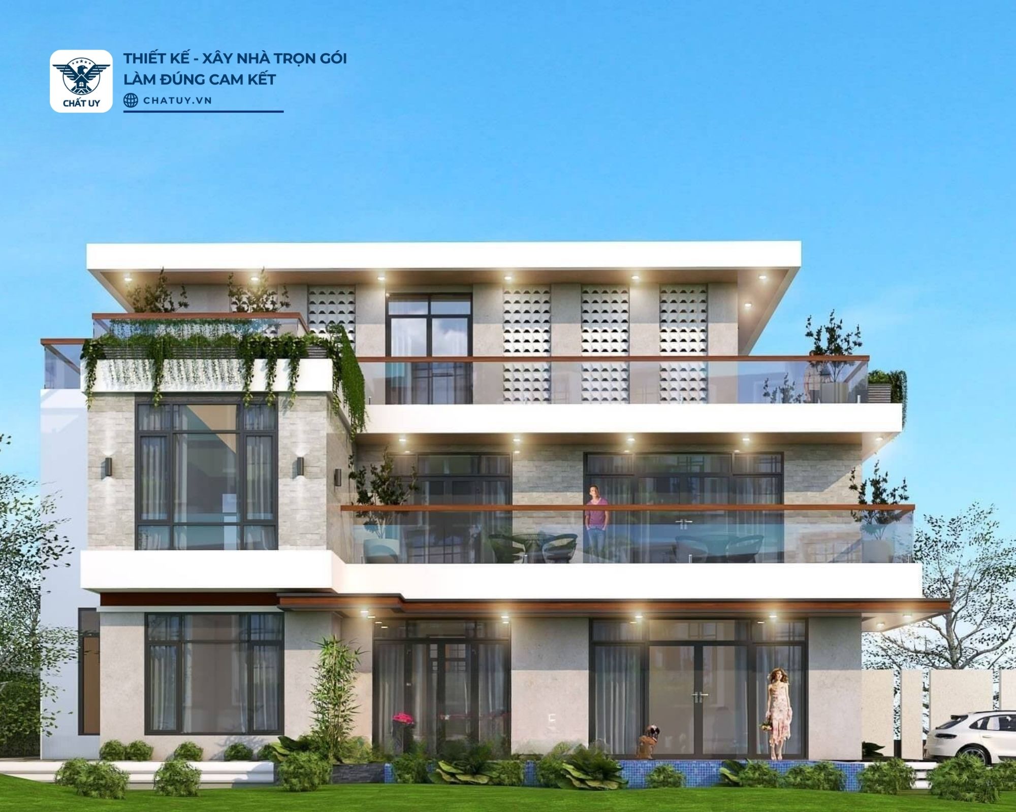 Thiết kế nhà phố 3 tầng hiện đại của anh Tiến ở Hà Nội