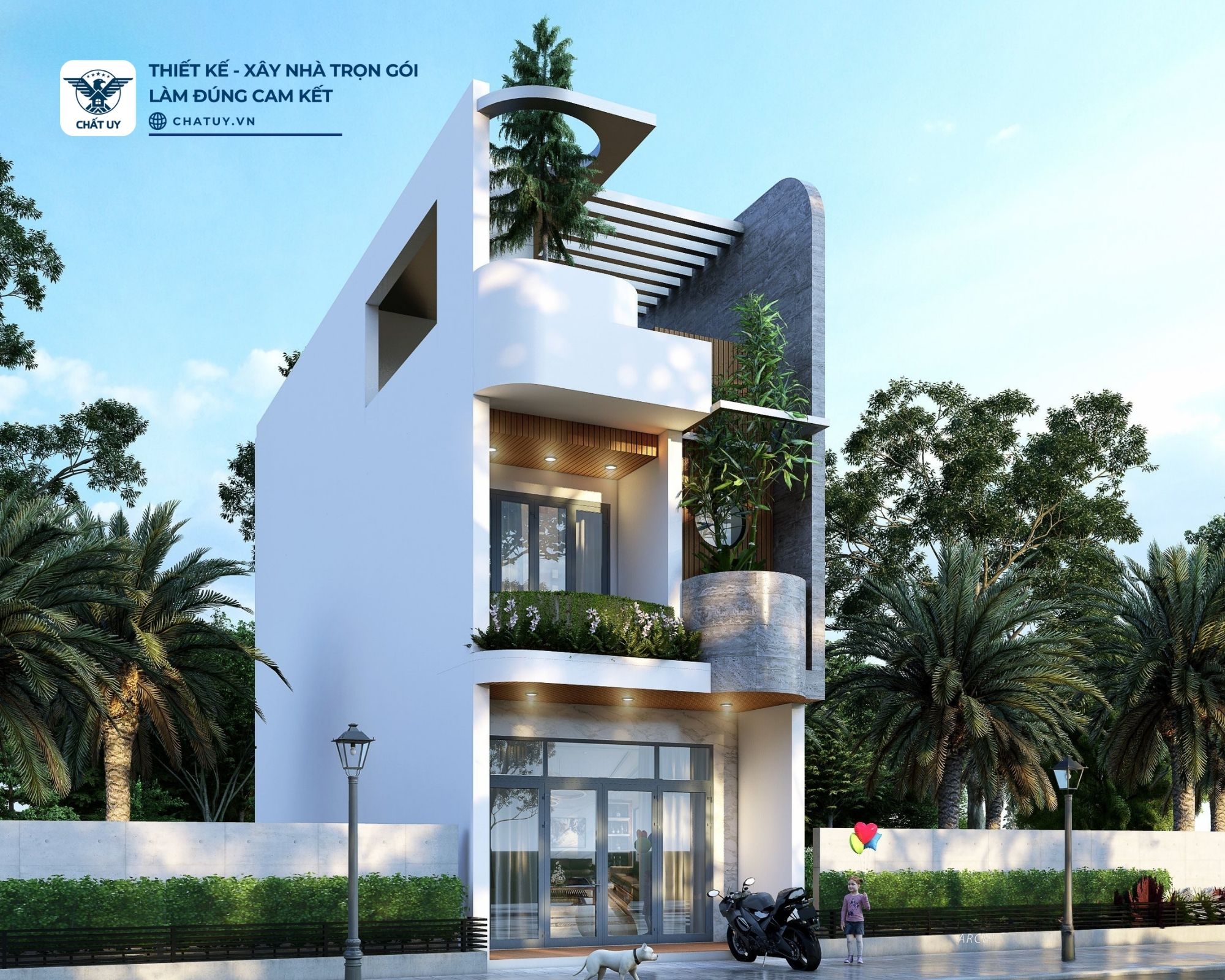 Thiết kế nhà phố 3 tầng hiện đại của chú Quân ở Ninh Bình