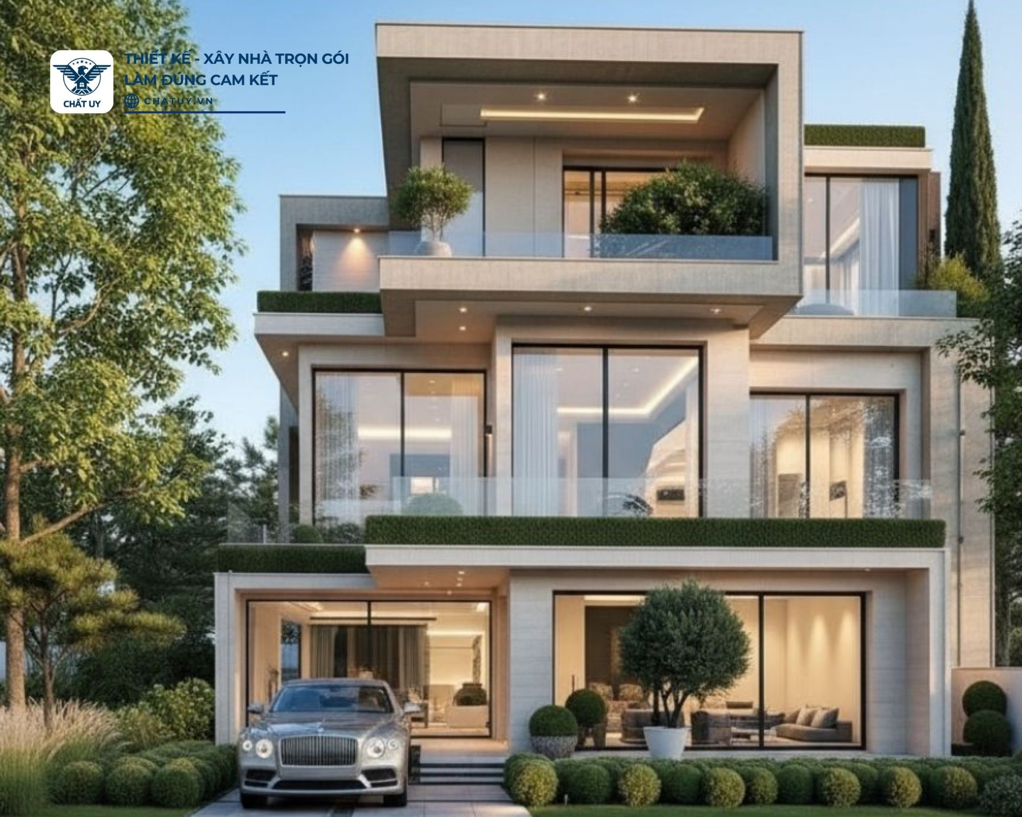 Thiết kế nhà phố 3 tầng hiện đại của cô Nhi ở Điện Biên