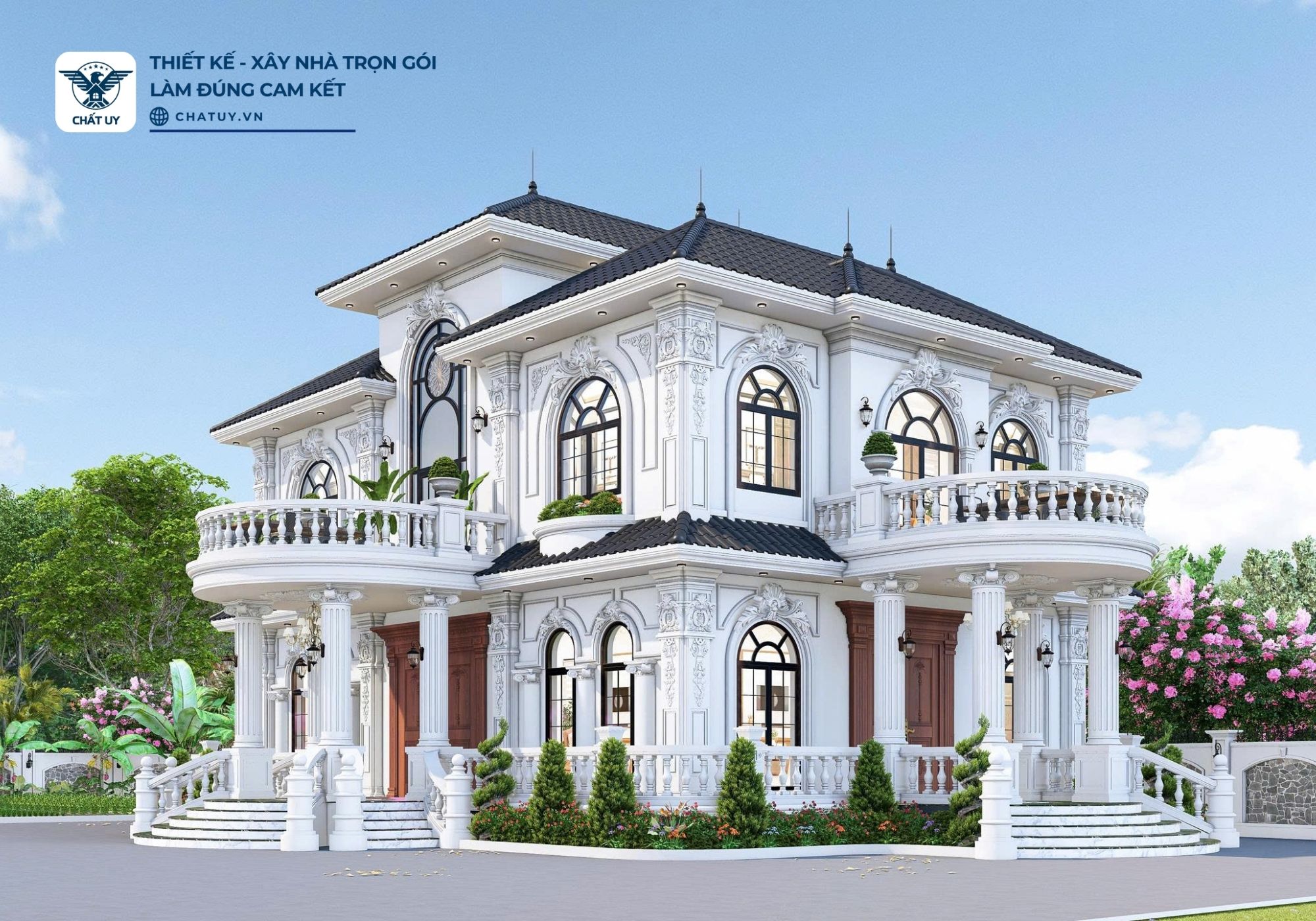 Hệ mái Nhật vừa giúp chống nóng, thoát nước hiệu quả, vừa làm công trình hài hòa hơn