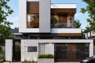Thiết kế nhà phố 2 tầng hiện đại 240m2